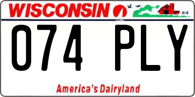 WI license plate 074PLY