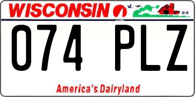 WI license plate 074PLZ