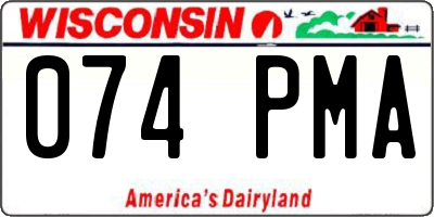 WI license plate 074PMA
