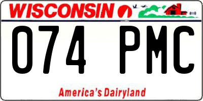 WI license plate 074PMC