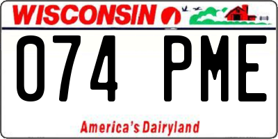 WI license plate 074PME