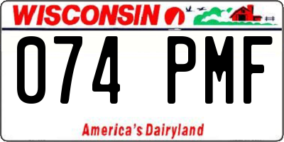 WI license plate 074PMF