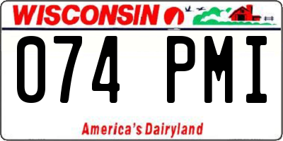 WI license plate 074PMI