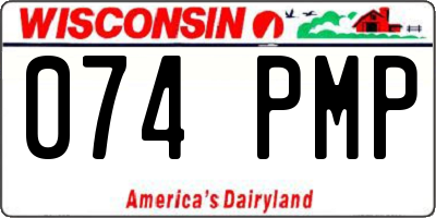 WI license plate 074PMP