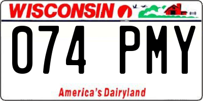 WI license plate 074PMY