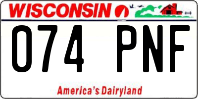 WI license plate 074PNF