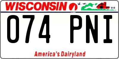 WI license plate 074PNI