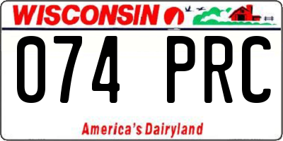 WI license plate 074PRC