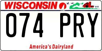 WI license plate 074PRY