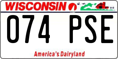 WI license plate 074PSE