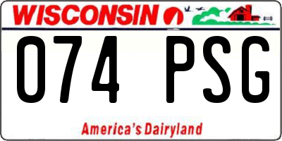 WI license plate 074PSG