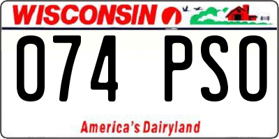 WI license plate 074PSO