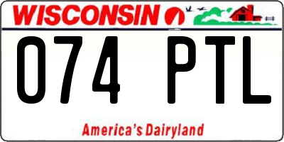 WI license plate 074PTL