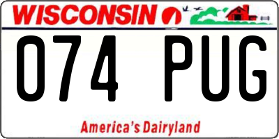 WI license plate 074PUG