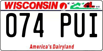 WI license plate 074PUI