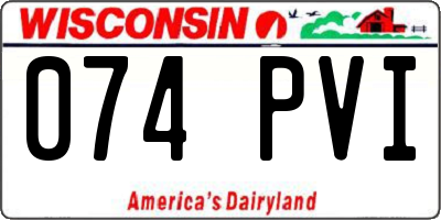 WI license plate 074PVI