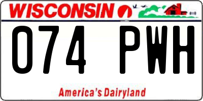 WI license plate 074PWH