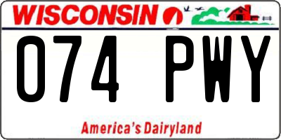 WI license plate 074PWY