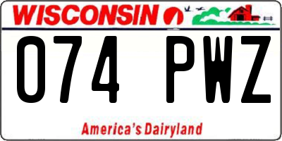 WI license plate 074PWZ