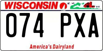 WI license plate 074PXA