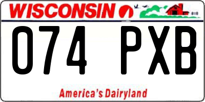 WI license plate 074PXB