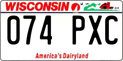 WI license plate 074PXC