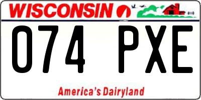 WI license plate 074PXE