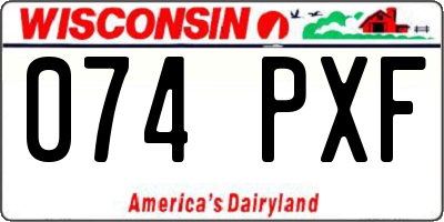 WI license plate 074PXF
