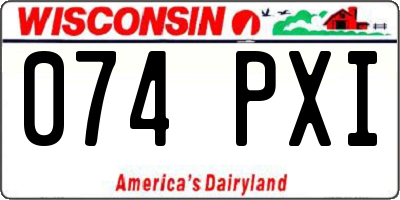 WI license plate 074PXI