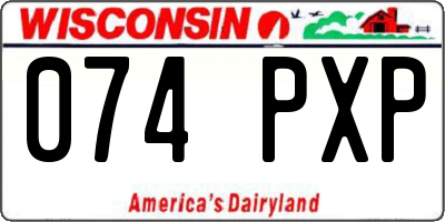 WI license plate 074PXP