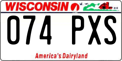 WI license plate 074PXS