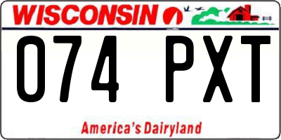 WI license plate 074PXT