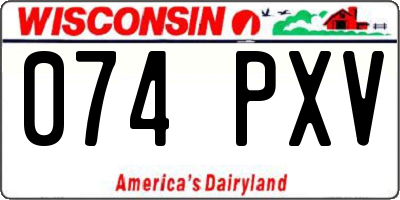 WI license plate 074PXV