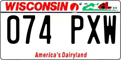 WI license plate 074PXW