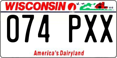 WI license plate 074PXX