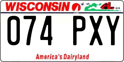 WI license plate 074PXY