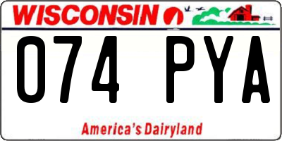 WI license plate 074PYA