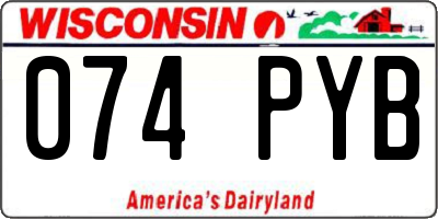 WI license plate 074PYB