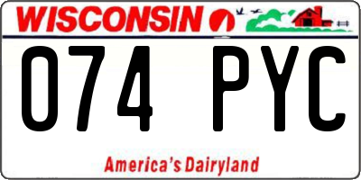WI license plate 074PYC
