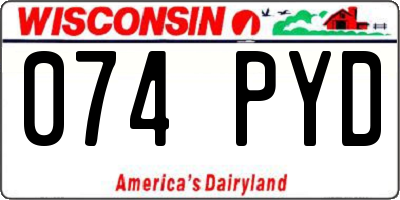 WI license plate 074PYD