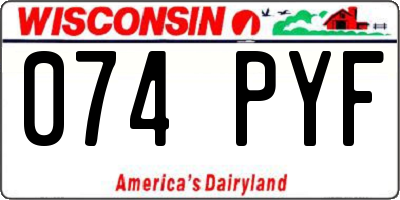 WI license plate 074PYF