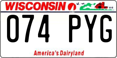 WI license plate 074PYG