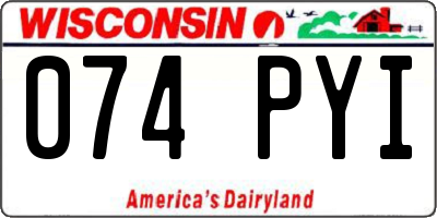 WI license plate 074PYI