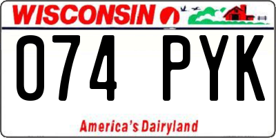 WI license plate 074PYK
