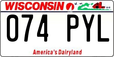 WI license plate 074PYL