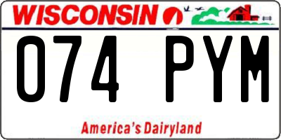 WI license plate 074PYM