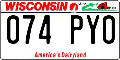 WI license plate 074PYO