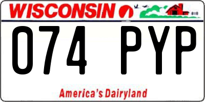 WI license plate 074PYP