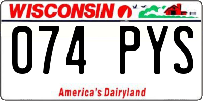 WI license plate 074PYS