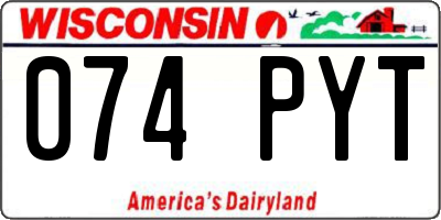 WI license plate 074PYT